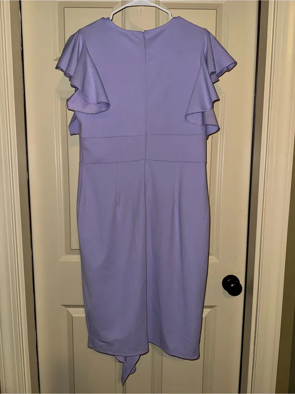 Lilac Ruffle Wrap-Front Midi Dress - Women - Image 3