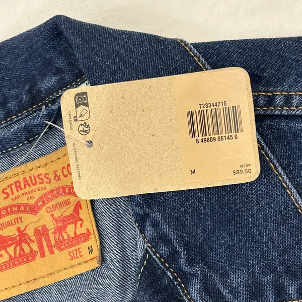 Levi's Classic Retro Type 3 Dark Blue Denim Jean Trucker Jacket NWT Adult M - Image 4