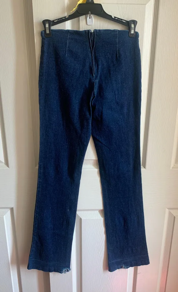 Vintage Rhinestone Detailed Low-Rise Denim Pants - Image 3