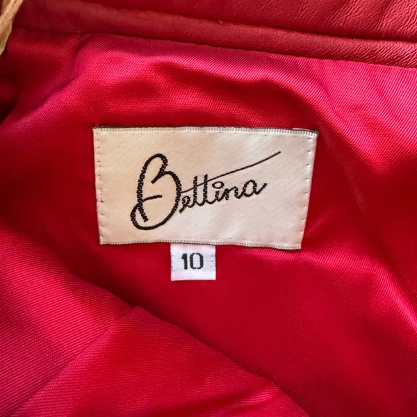 Vintage Red Leather Pencil Skirt - Image 2