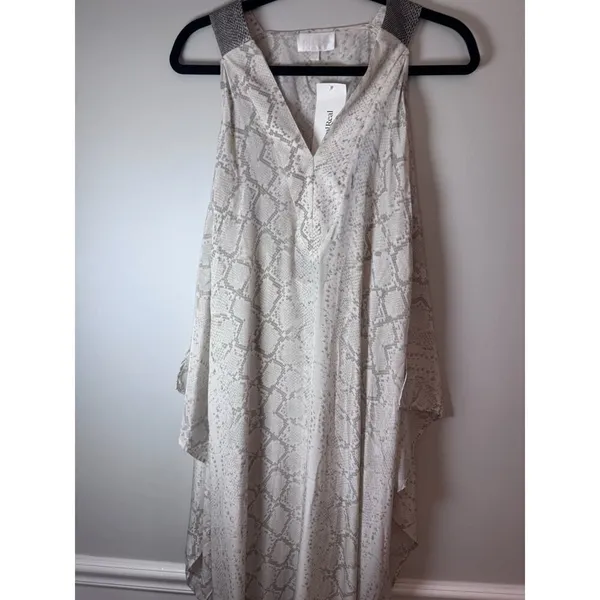 Alexis Long Sleeveless Snakeskin Printed Maxi Dress With Cape XS Flowy EUC - Image 2