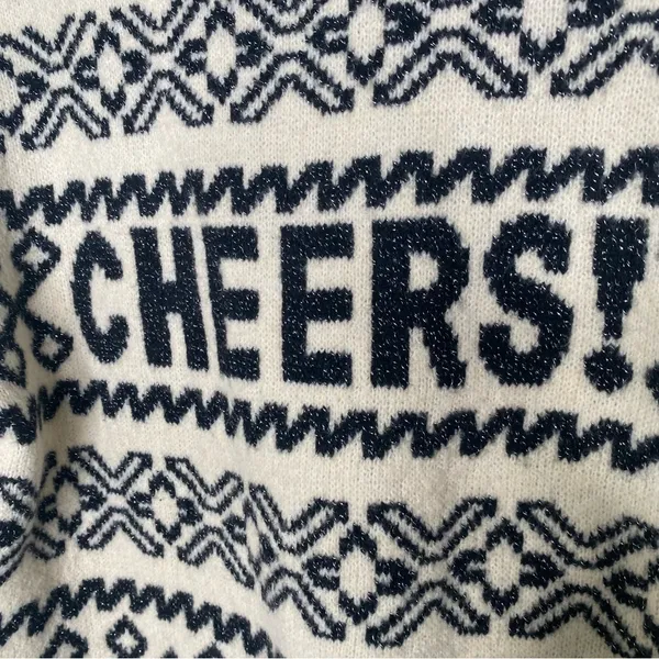A New Day Fair Isle Mock Neck Cheers Sparkle Sweater in XS - Image 2
