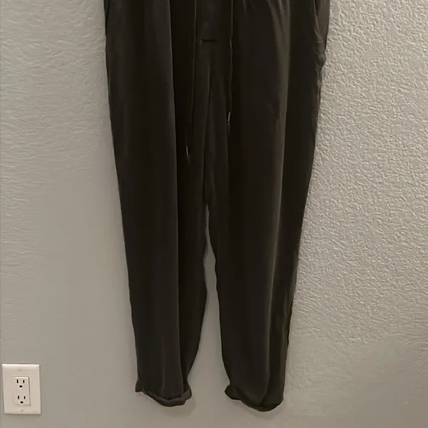 Free People Raving Rayon Utility Romper Washed Black Jumpsuit Size Small - Image 5