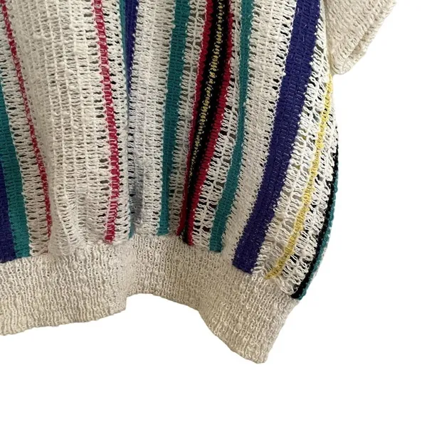 Koret solos knit striped vintage top comfortable casual 90s shirt woven boho - Image 5