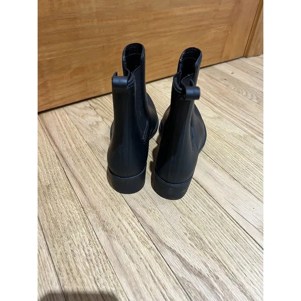 Anthropologie Jeffrey Campbell Black Cloudy Waterproof Chelsea Platform Boots 9 - Image 4