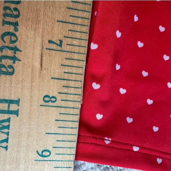 Free People Movement Biker Shorts Women M/L Red‎ Heart Print Activewear Yoga - Image 6