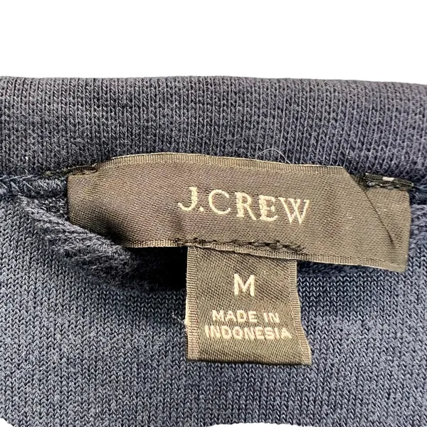 J.Crew Velour Crewneck Sweatshirt Navy Blue Drop‎ Shoulder Womens Size M - Image 2