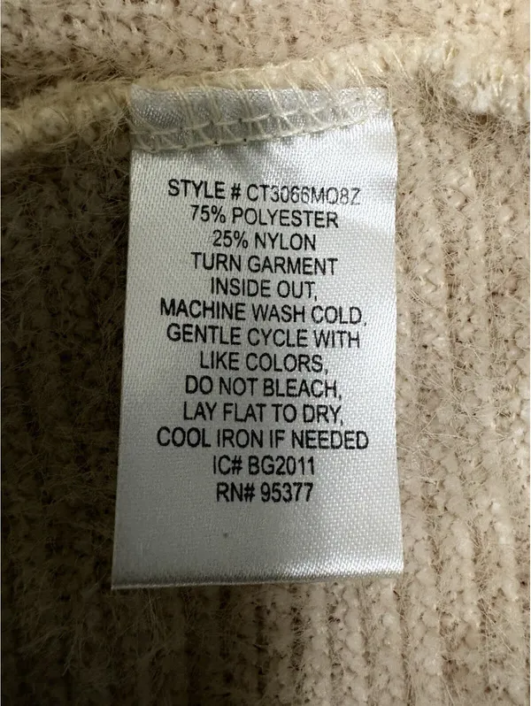 Sanctuary 2X Cream Fuzzy Mock Neck Oversized Sweater - Image 7