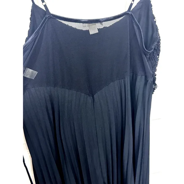 Flora Black Lace Bodice Slip Dress Witchy Whimsigoth Dark Romantic Womens Medium - Image 9