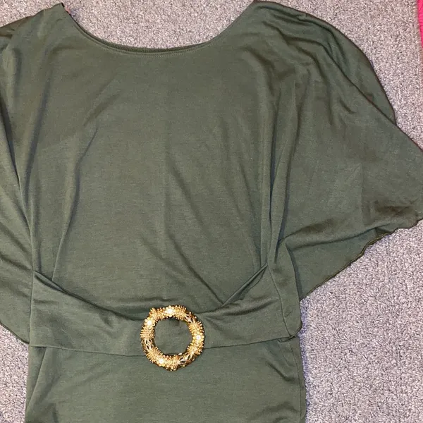Green and Gold Rhinestone Top - Image 2