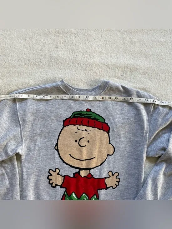 Peanuts Christmas Charlie Brown Gray Sweater size XS - Image 9