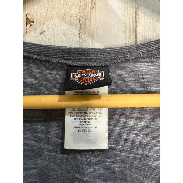 Harley-Davidson Women's XL‎ Gray V-Neck T-Shirt Vintage Cherokee NC - Image 2