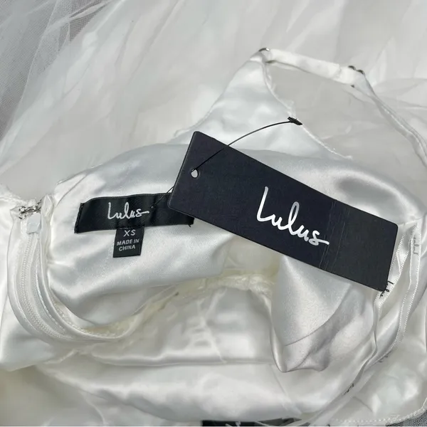Lulus Graceful Beauty White 3D Floral Tulle Sleeveless Maxi Dress XS NWT - Image 5
