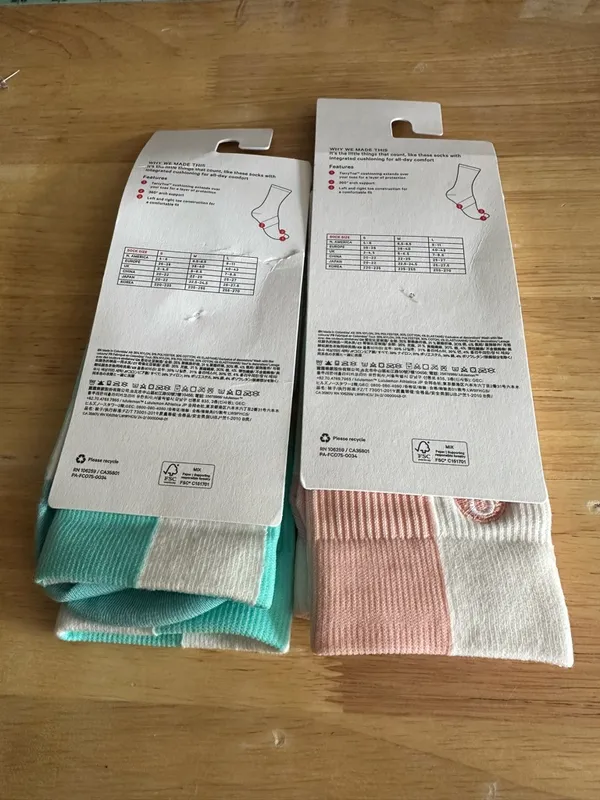 lululemon athletica Ribbed Crew Socks - Mint & Peach (M/L) - Image 2