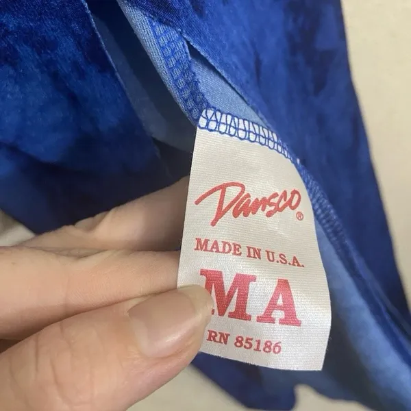Dansco Blue Tie-Dye Dance Costume Leotard Tank Top Made In USA Adult MA - Image 5