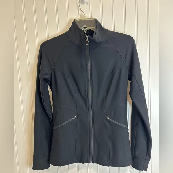 Prana Women's Black Zip Up Jacket athletic XS Running Yoga Gym. - Image 2