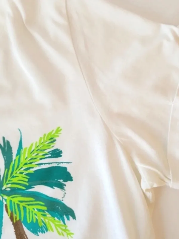 Kate Spade Broome Street “I Need A Vacation” White Palm Tree Graphic Tee - Image 5