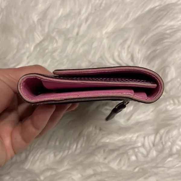 COACH Purple Leather Wallet used in good condition size in pictures - Image 15