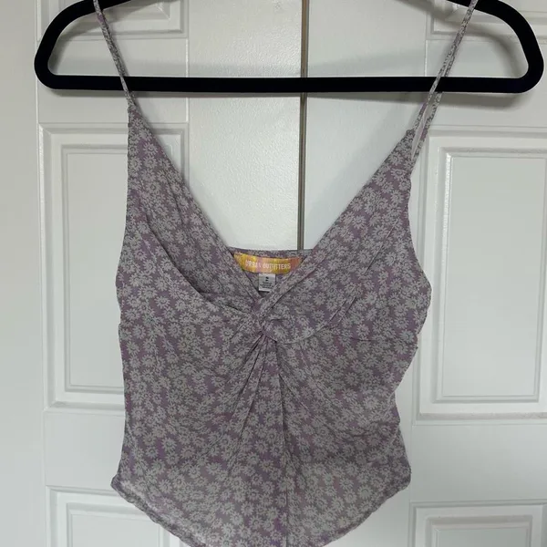 Urban Outfitters Floral Lavender Twist-Front Cami Top, size S - Image 2