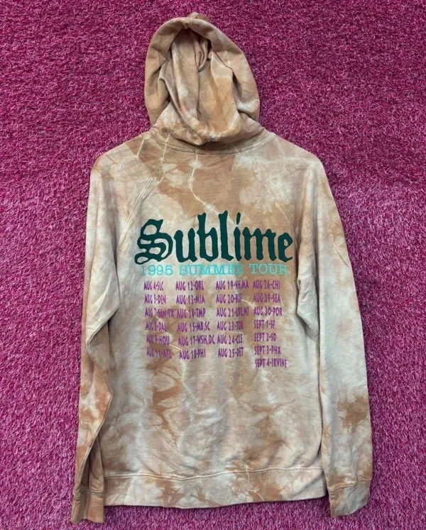 Sublime Sun 1995 Summer Tour Tie Dye Ska Rock Band Hoodie M - Image 3