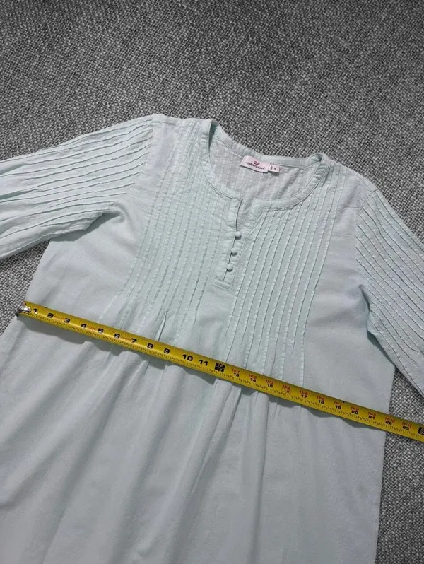 Vineyard Vines Mint Green Cotton Linen Pintuck Tunic Dress M - Image 5