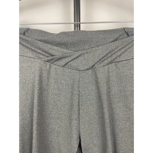 Gymshark Two‎ Tone Grey Colorblock Crossover Athletic Leggings Women's Size M - Image 6