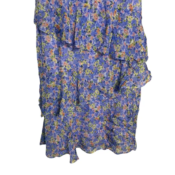 Shoshanna Lavender Purple Priya Floral Print One Shoulder Midi Cocktail Dress 0 - Image 6