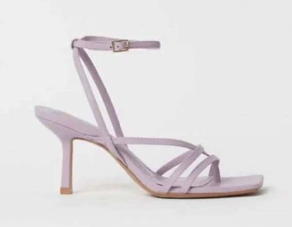 H&M Light Purple Square Toe Heel Sandals Size 8 - Image 2