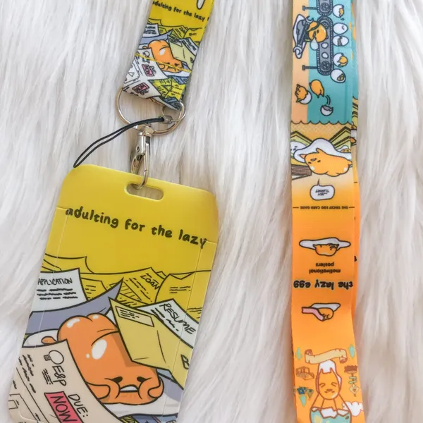 Gudetama lazy egg lanyard with Id/ card holder - Image 3