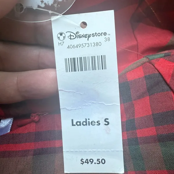 NWT Disney Red Plaid A-Line Skirt S satin taffeta toule christmas 28”waist - Image 8