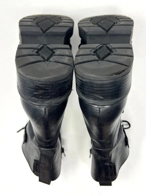 Kurt Geiger London Storm Chain Combat Moto Boots Black Leather EU 40.5 US 9.5 - Image 10