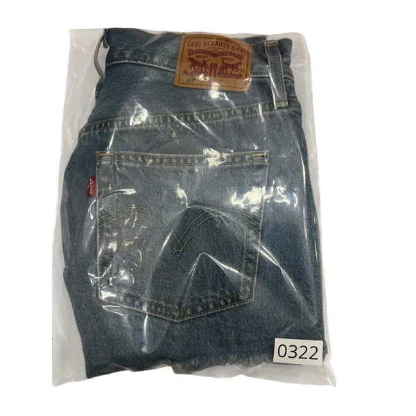 Levis 501 Original Cutoff Shorts Womens W26 Distressed Raw Hem High Rise Blue - Image 7