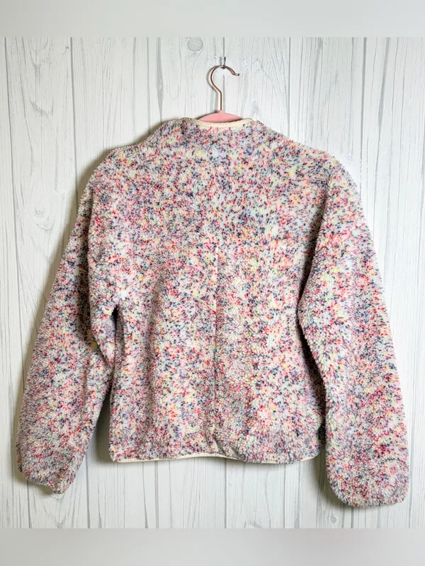 OFFLINE by Aerie Multicolor Speckled Sherpa Snap-Front Fleece Jacket, XS - Image 9