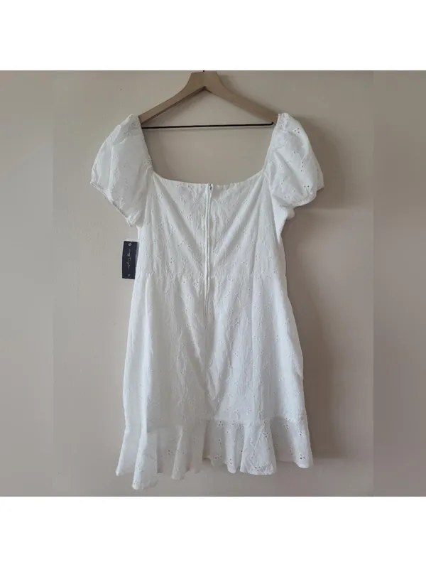 City Triangles White Eyelet Mini Dress NWT SZ 19 Cotton - Image 7