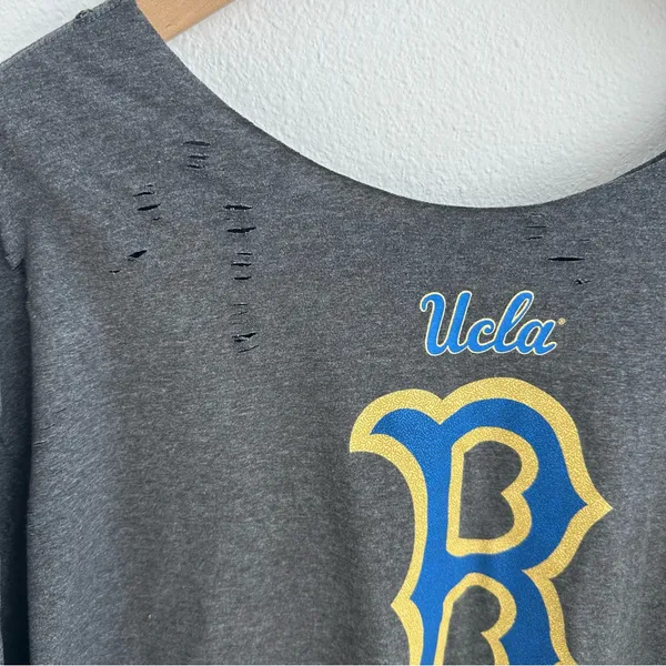 Adidas UCLA Bruins Gray Off the Shoulder T-shirt - Image 5