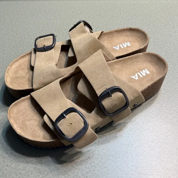 MIA Qianna‎ Double-Buckle Platform Sandals Slides B14A - Image 9