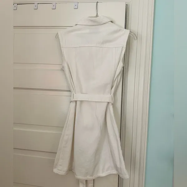 Signature Eight White Denim Dress Size Small - Image 3