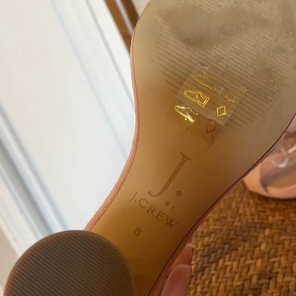 J.Crew light pink suede rounded block heel sandals size 6 - Image 7