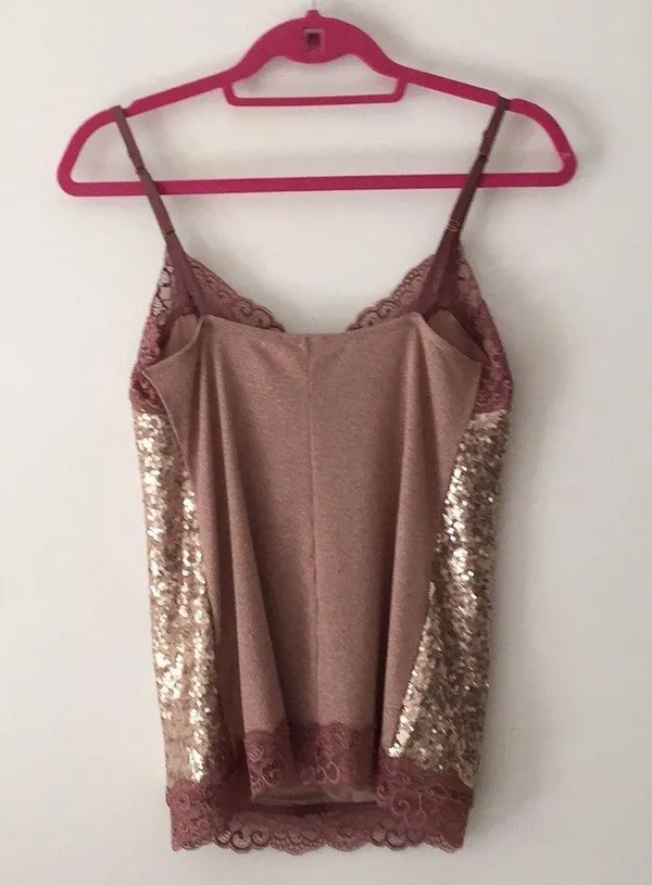 Intimissimi Sequin & lace camisole top. S - Image 5
