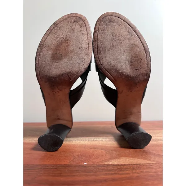 Cole Haan Country Slide Sandals Womens 7.5 Black Leather Block Heel Minimalist - Image 8