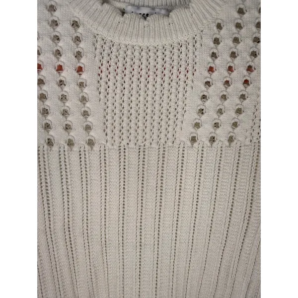 Current Air Cream Knit Sweater Tank Top Ruffle Sleeve‎ Boho Chic - Image 4