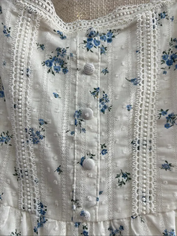 Last One!! Floral Stripe Clip Dot Sleeveless Maxi Dress. Size Small - Image 10
