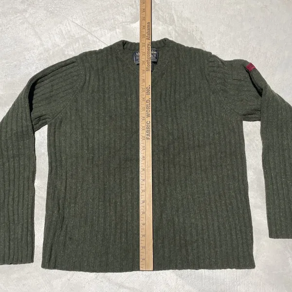 Abercrombie Fitch Women's SZ L VTG Wool Fair Isle Sweater Hong Kong Military AF - Image 6