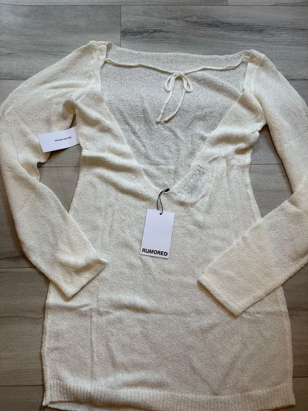 Rumored "Sweet Talker" Open Back Knit Mini Dress large - Image 4