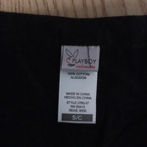 New Playboy Rare Vintage Pajamas Sleepwear Stretchy Soft Black/Silver Size Small - Image 5