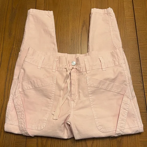 Current/Elliott The Beverly Cropped Tapered Zippered Pants Crystal Pink Size 24‎ - Image 10