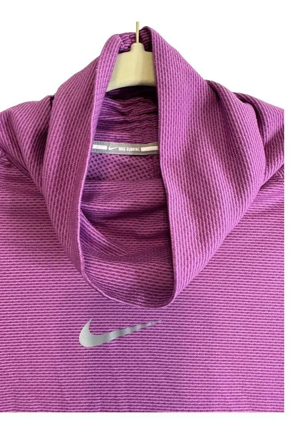 Running Purple Mock Neck Long Sleeve Active Shirt Size Medium - Image 3