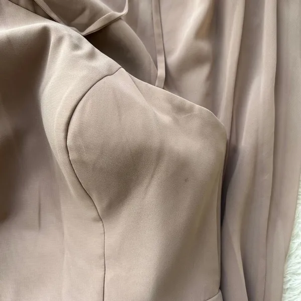 Azazie Bailey Bridesmaid Taupe Dress Size A6 - Image 3