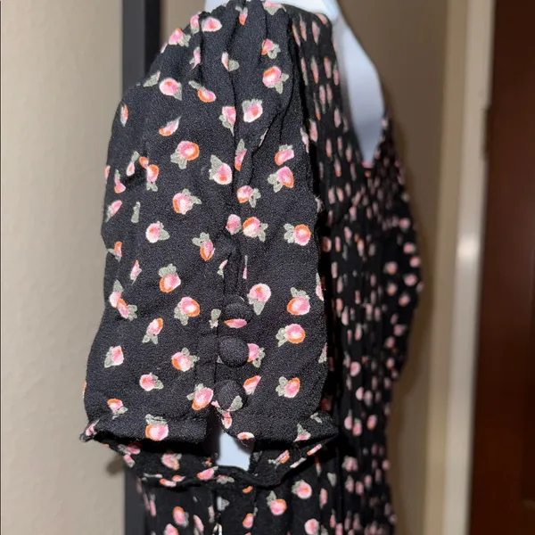 Free People Mia Empire-Waist Short Sleeve Jumpsuit Itsy Floral Black Women’s 4 - Image 8