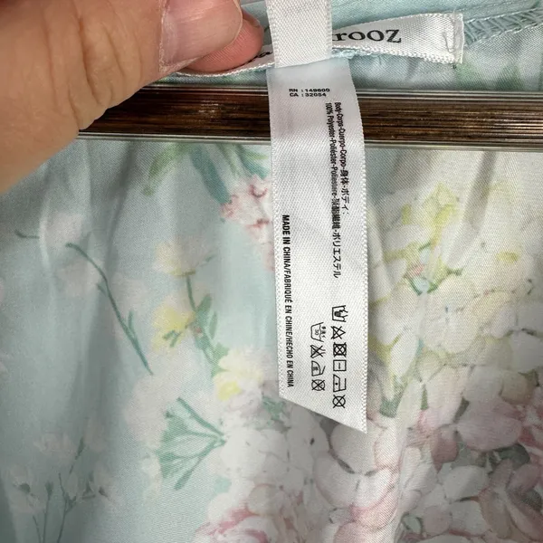 Flora‎ Nikrooz Robe Women XS/S Satin Floral Lounge Wrap Romantic Coquette Fairy - Image 3